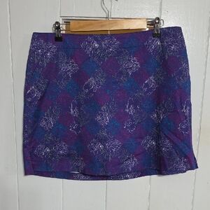 Lady Hagen Women's Skort Purple Floral Stretch Pockets Sports Sz 14 EUC